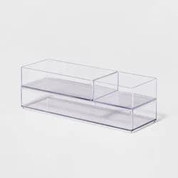 3 Bathroom Plastic Tray Beauty Organizer Set Clear - Brightroom™