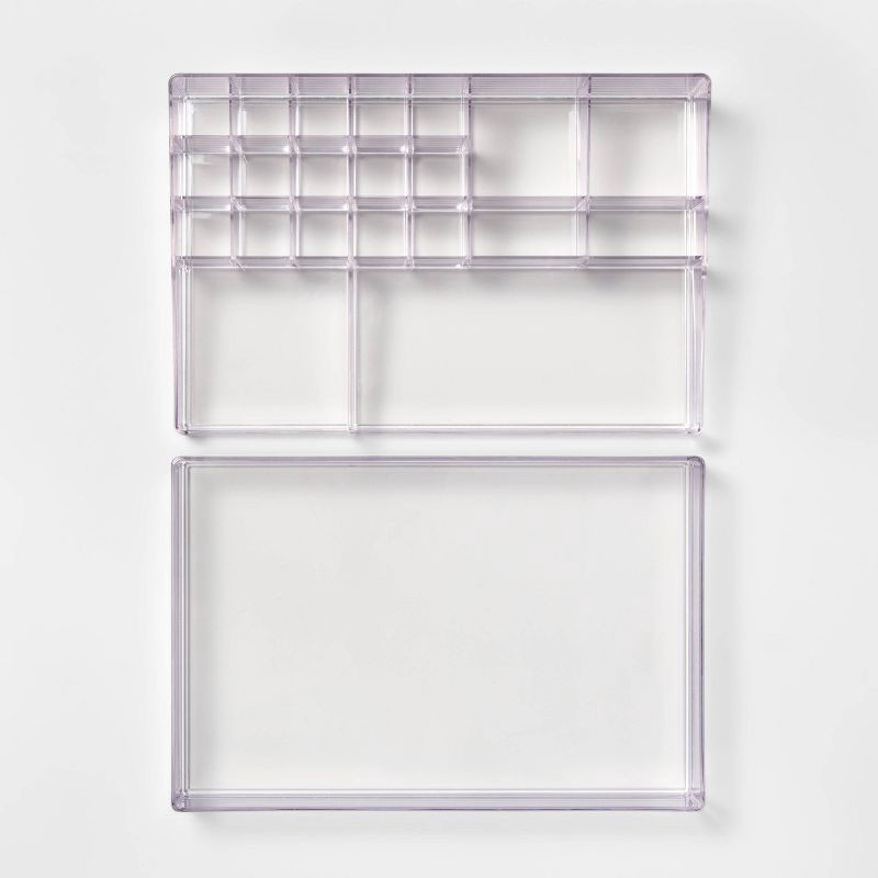 slide 3 of 6, Extra Large Bathroom Plastic Tiered Cosmetic Organizer Clear - Brightroom™: Makeup & Skincare Storage, Countertop Use, 1 ct