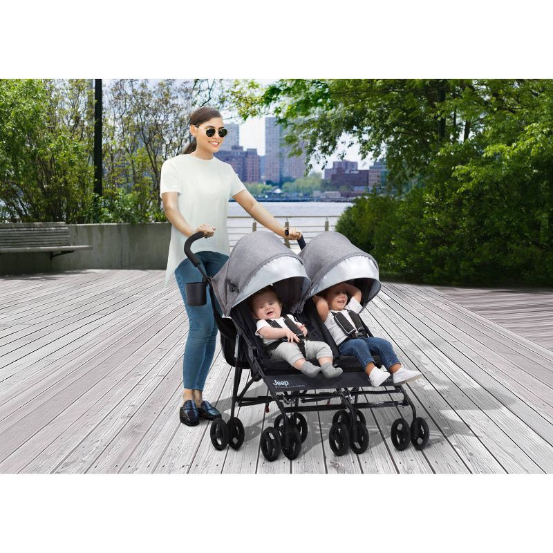 Jeep PowerGlyde SidebySide Double Stroller by Delta Children Gray 1