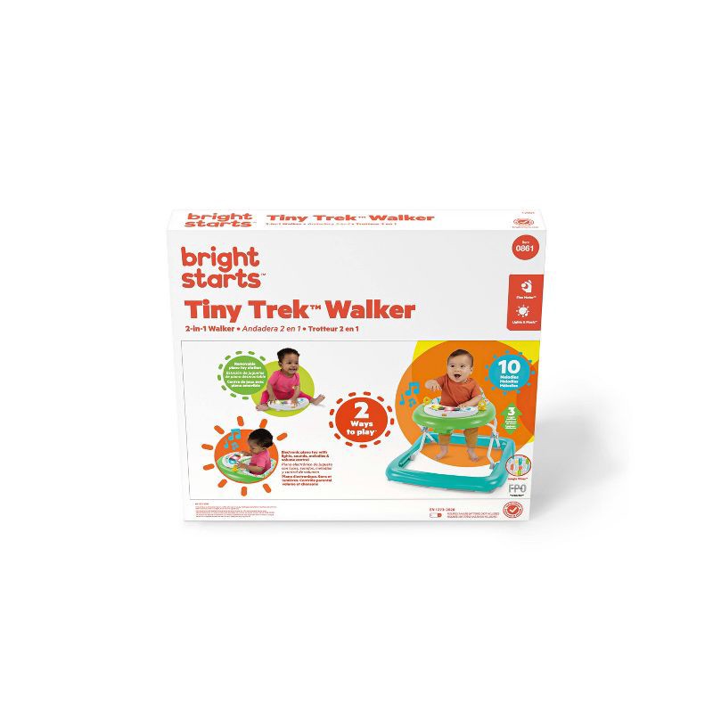 slide 14 of 14, Bright Starts Tiny Trek 2-in-1 Baby Activity Walker - Jungle Vines, 1 ct