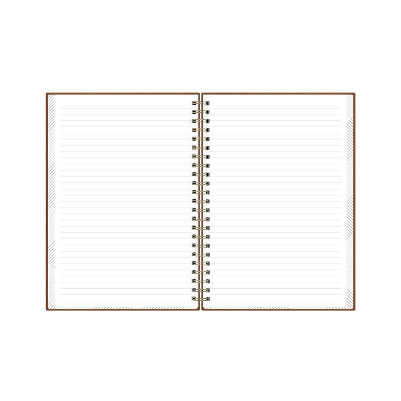 slide 5 of 7, Lined Journal Safety Wirebound Non-Dated 5.75"x8.5" Tan - Blue Sky: Faux Leather Hard Cover, Narrow Ruled, 80 Pages, Adult Stationery, 1 ct