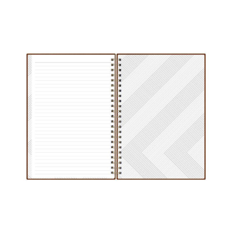 slide 6 of 7, Lined Journal Safety Wirebound Non-Dated 5.75"x8.5" Tan - Blue Sky: Faux Leather Hard Cover, Narrow Ruled, 80 Pages, Adult Stationery, 1 ct