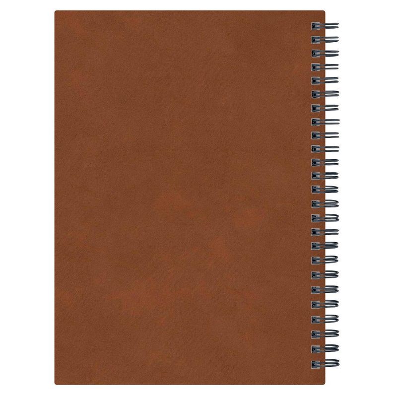 slide 7 of 7, Lined Journal Safety Wirebound Non-Dated 5.75"x8.5" Tan - Blue Sky: Faux Leather Hard Cover, Narrow Ruled, 80 Pages, Adult Stationery, 1 ct