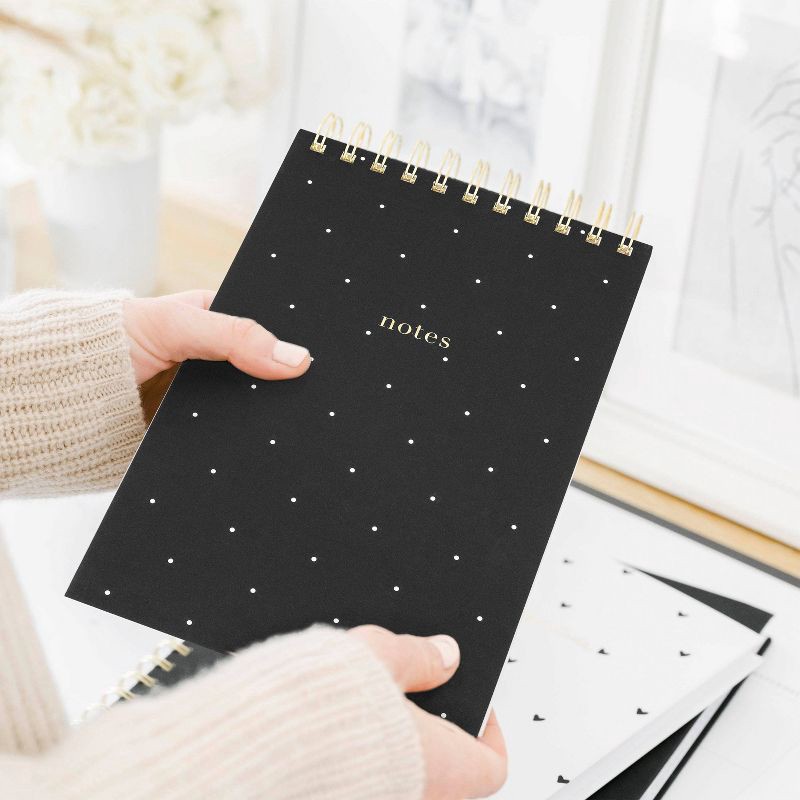 slide 5 of 7, College Ruled 1 Subject Spiral Notebook Topbound Black with White Dot - Sugar Paper Essentials, 1 ct