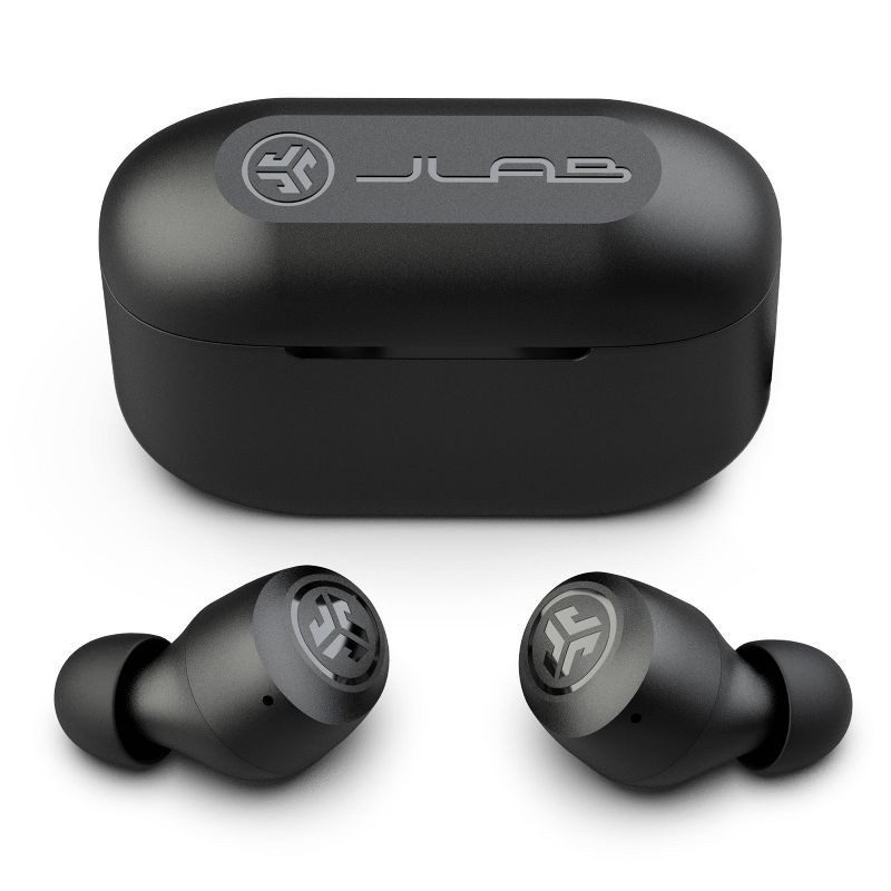 slide 2 of 8, JLab GO Air Pop True Wireless Bluetooth Earbuds - Black: Sweat & Water-Resistant, 32-Hour Battery, 1 ct