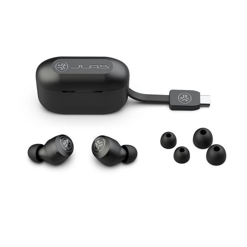 slide 3 of 8, JLab GO Air Pop True Wireless Bluetooth Earbuds - Black: Sweat & Water-Resistant, 32-Hour Battery, 1 ct