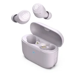 JLab GO Air Pop True Wireless Bluetooth Earbuds - Lilac: Built-In Microphone, Sweat-Resistant