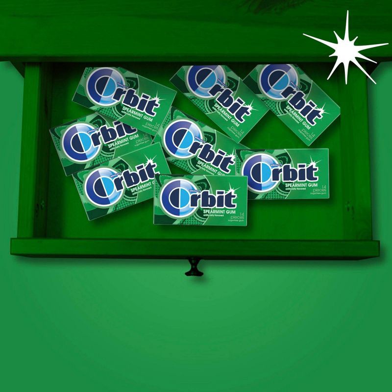 slide 6 of 6, Orbit Spearmint Sugar Free Chewing Gum Bulk Pack- 14ct, 14 ct