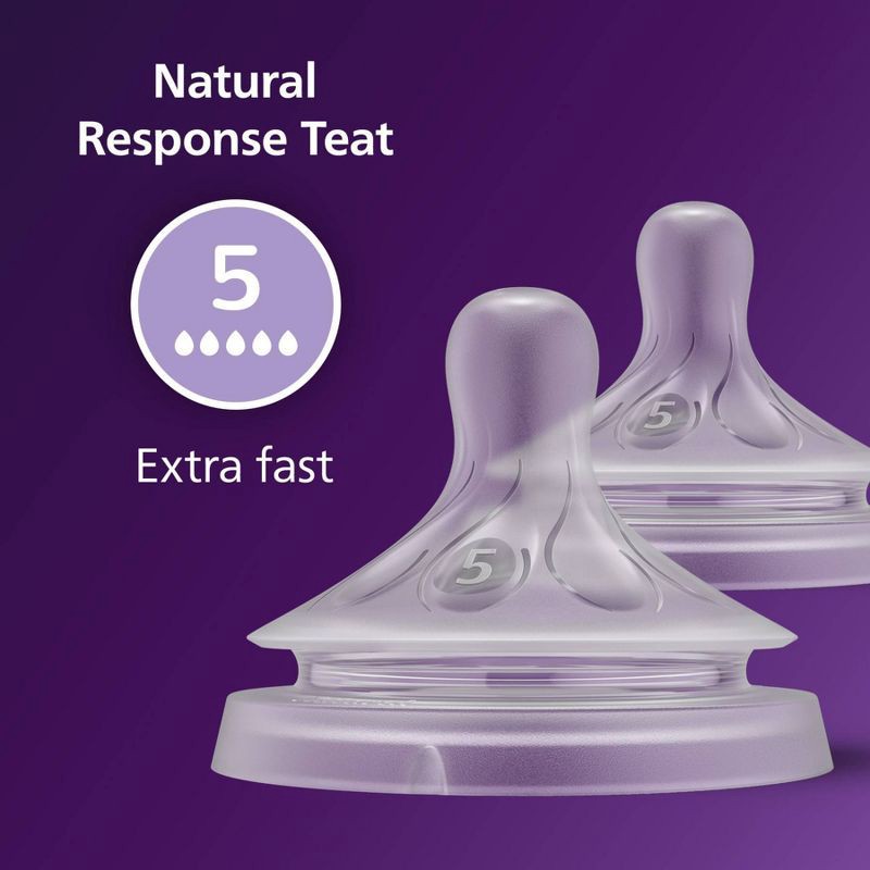 slide 4 of 10, Philips Avent Natural Response Nipples - Extra Fast Flow - Flow 5 - 2pk, 5 x 2 ct