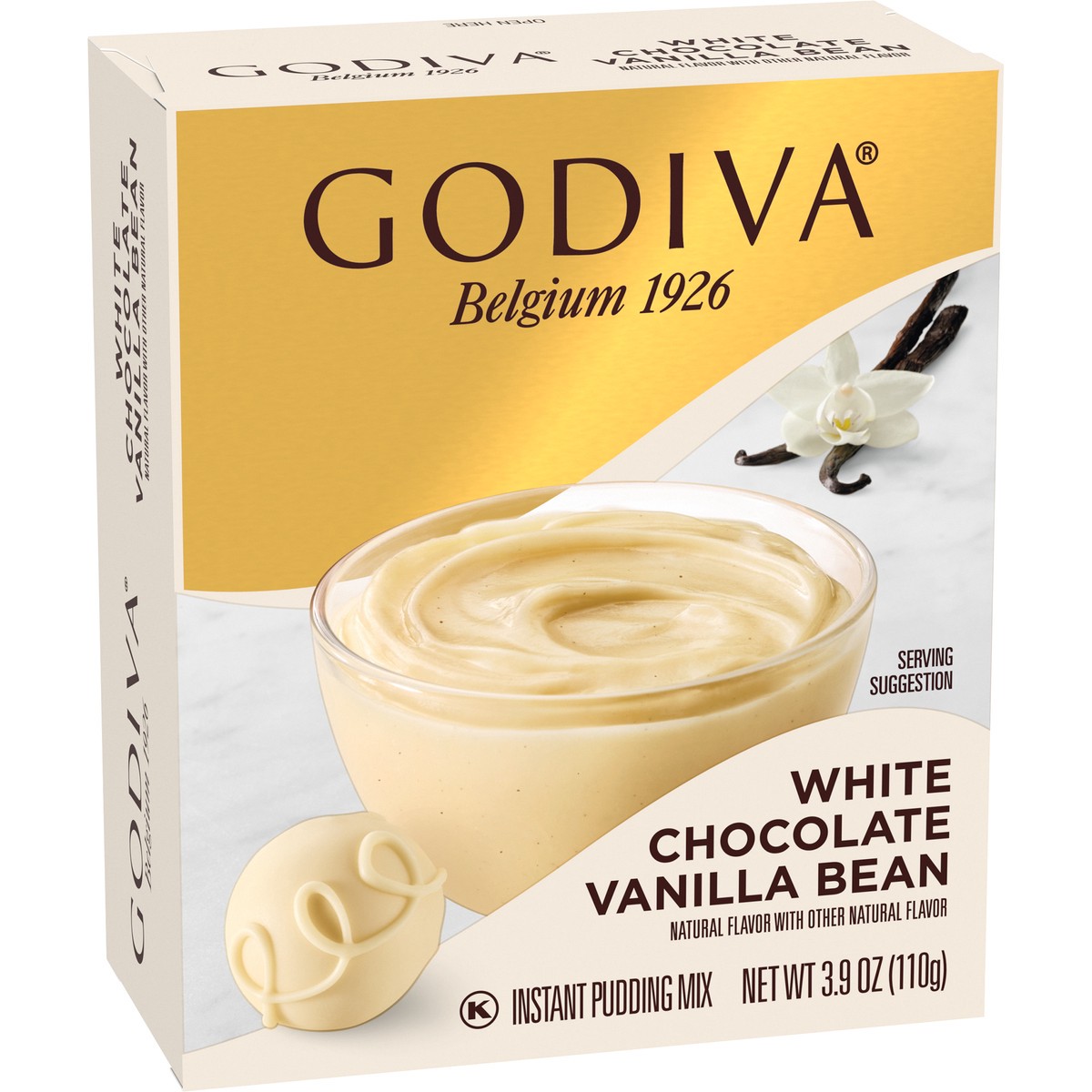 slide 3 of 11, Godiva White Chocolate Vanilla Bean Instant Pudding Mix, 3.9 oz Box, 3.9 oz