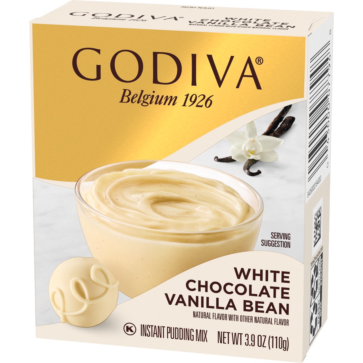 slide 7 of 11, Godiva White Chocolate Vanilla Bean Instant Pudding Mix, 3.9 oz Box, 3.9 oz