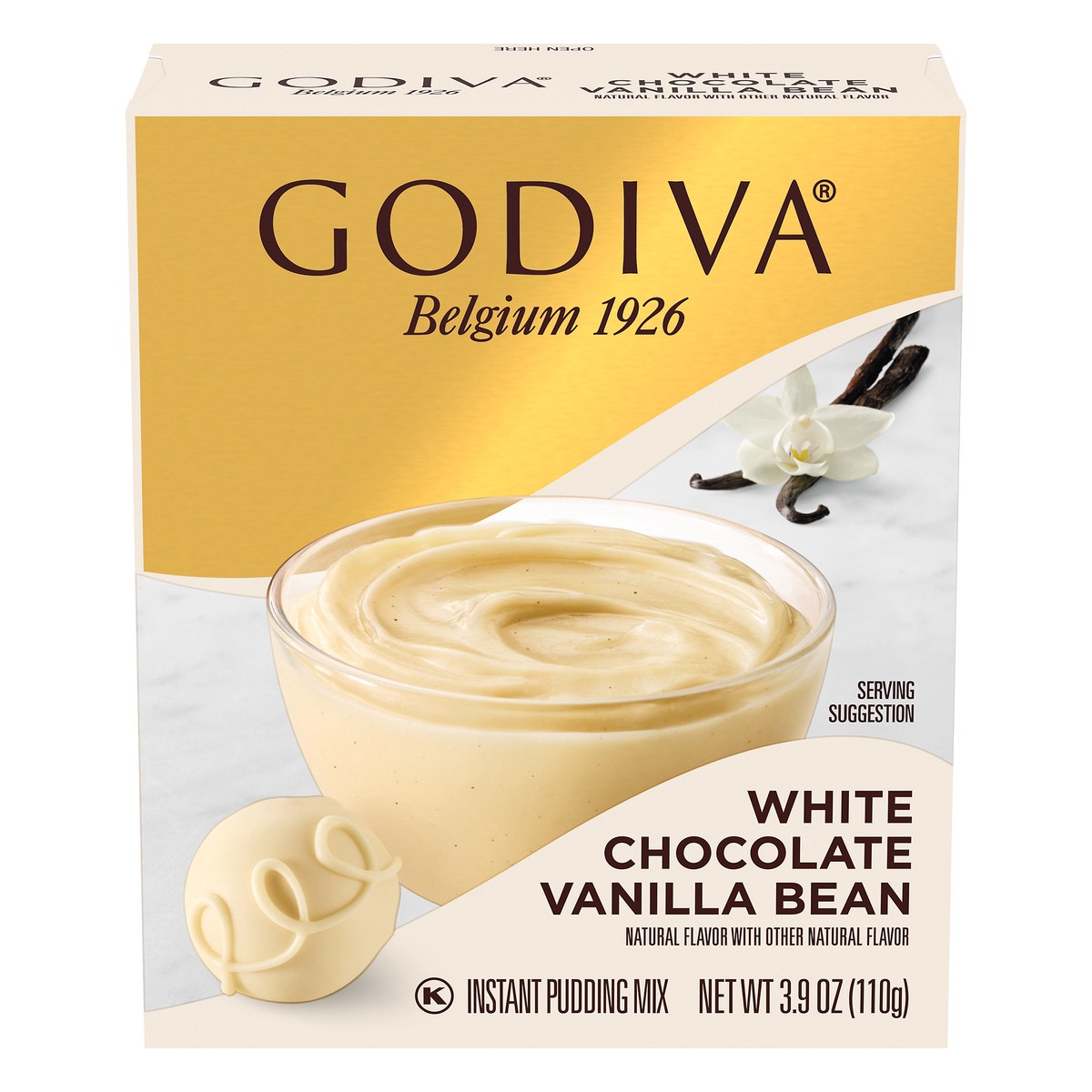 slide 5 of 11, Godiva White Chocolate Vanilla Bean Instant Pudding Mix, 3.9 oz Box, 3.9 oz