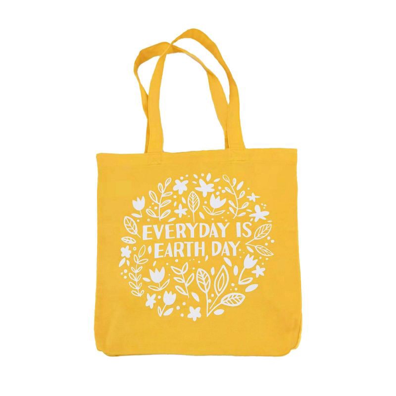 slide 2 of 2, Reusable Tote Bag 'Earth Day' Yellow - Spritz™, 1 ct