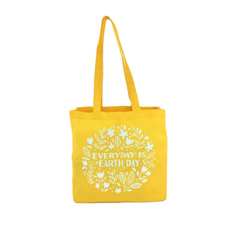 slide 1 of 2, Reusable Tote Bag 'Earth Day' Yellow - Spritz™, 1 ct
