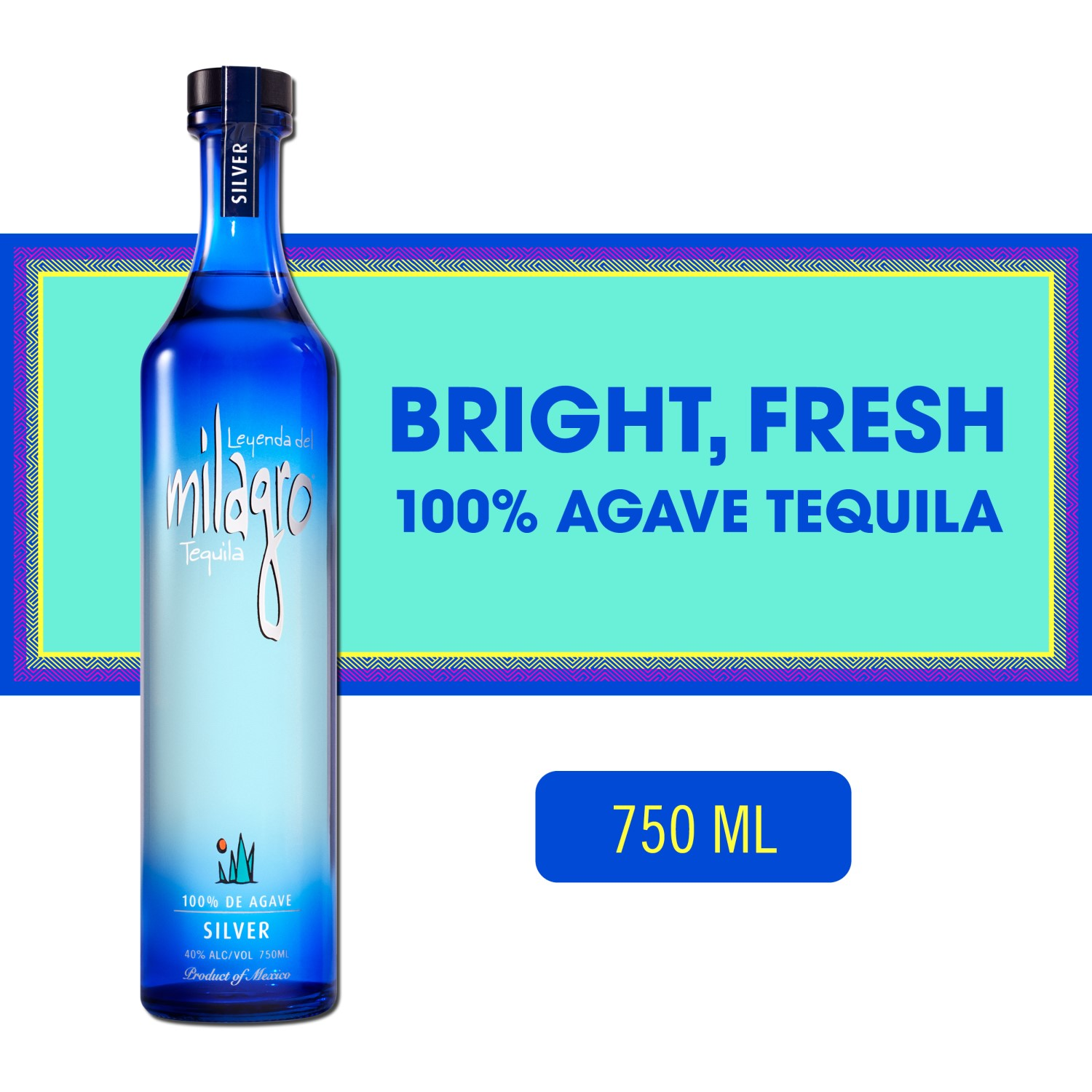 slide 1 of 4, Milagro Tequila, Silver, 750 ml