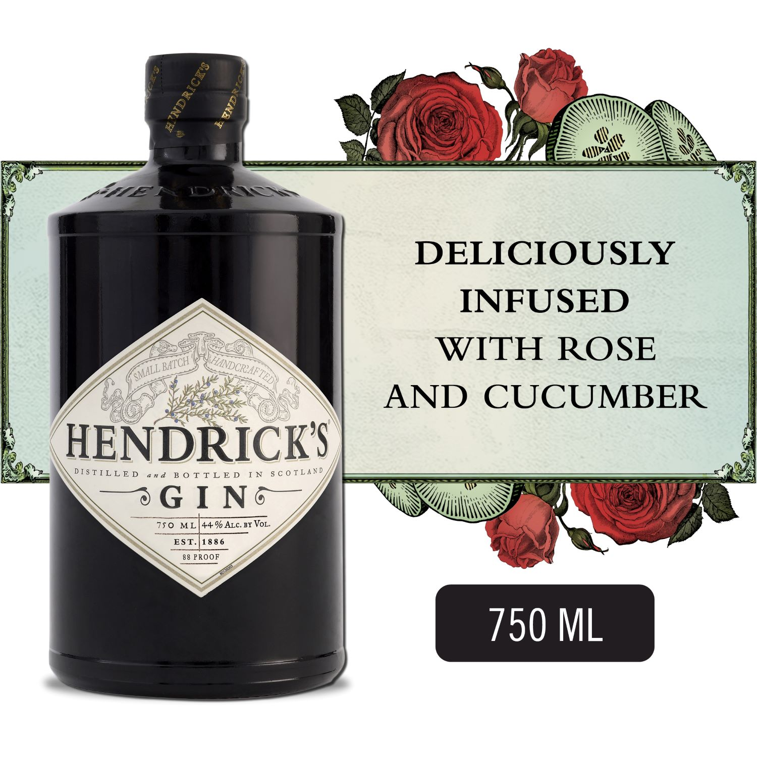slide 1 of 5, Hendrick's Gin, 750 ml