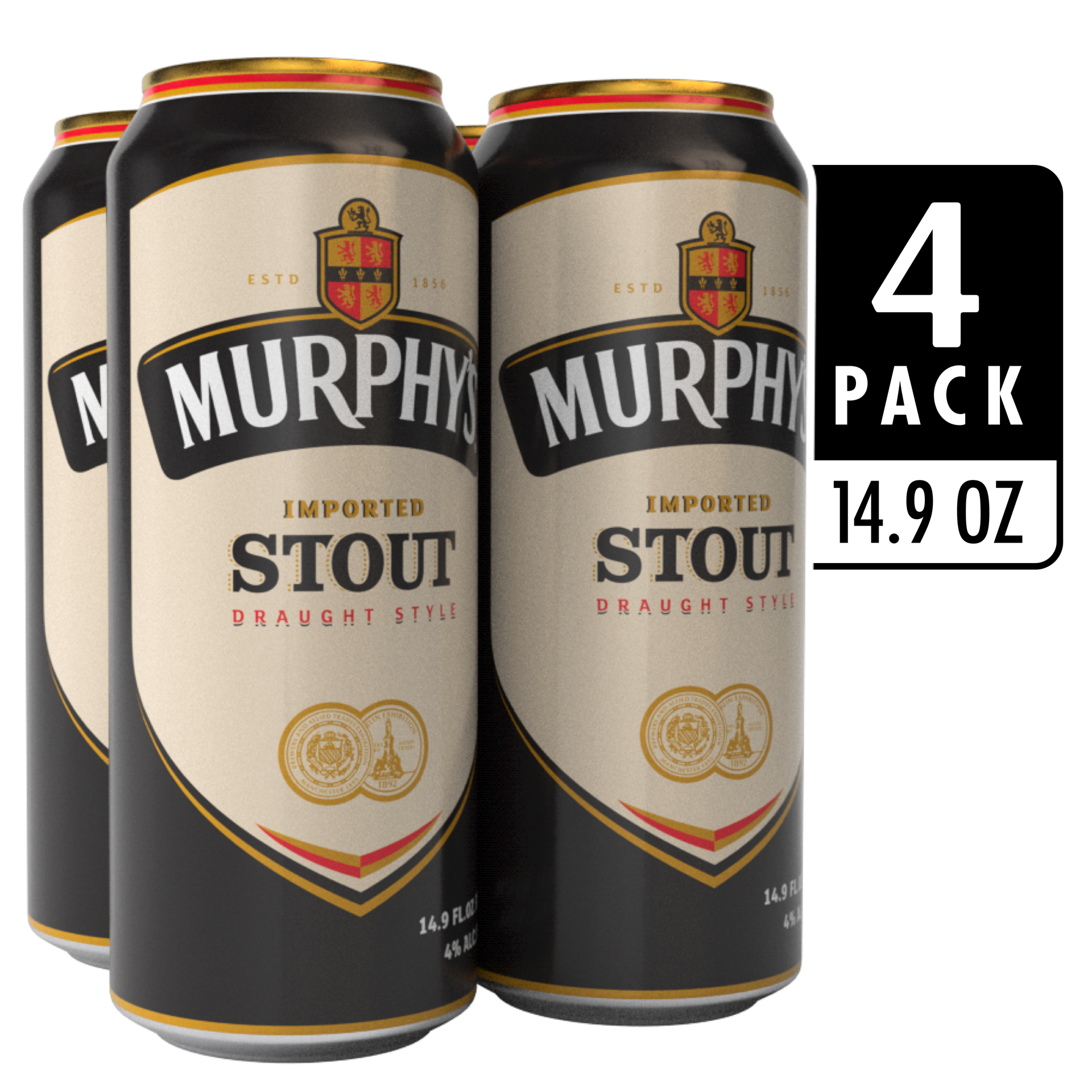 slide 1 of 1, Murphy's Stout Beer, 4 Pack, 14.9 fl oz Cans, 14.9 oz