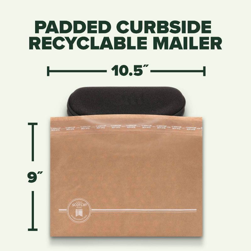 slide 3 of 14, Scotch 9"x10.5" Curbside Recyclable Mailer Size 2: Padded Shipping Envelope, Self-Adhesive, Tan, 1 ct