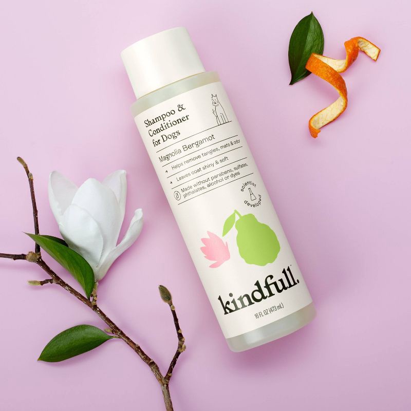 slide 2 of 6, Magnolia Bergamot Dog Shampoo & Conditioner - 16fl oz - Kindfull™, 16 fl oz