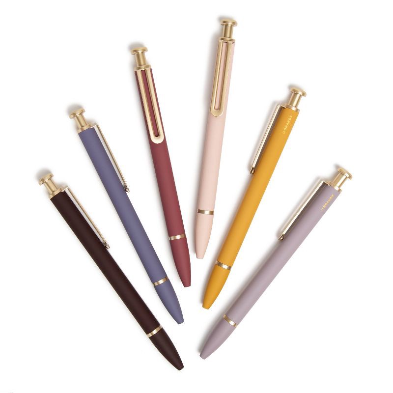 slide 4 of 6, U Brands 6ct Ballpoint Pens Soft Touch Monterey Cottage Core: Best Pen Brand, Retractable, Non-Toxic, Black Ink, 6 ct