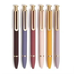 U Brands 6ct Ballpoint Pens Soft Touch Monterey Cottage Core: Best Pen Brand, Retractable, Non-Toxic, Black Ink
