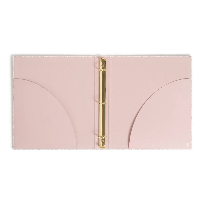 slide 4 of 5, U Brands 1" Binder Sophisticated Speckle: Cute Aesthetic Hard Cover, 200 Sheet Capacity, Light Pink, 2 Pockets, 1 ct