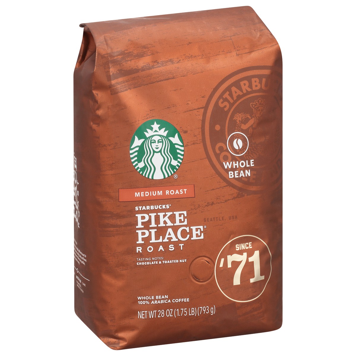 slide 6 of 10, Starbucks Whole Bean Medium Roast Pike Place Roast Coffee 28 oz, 28 oz