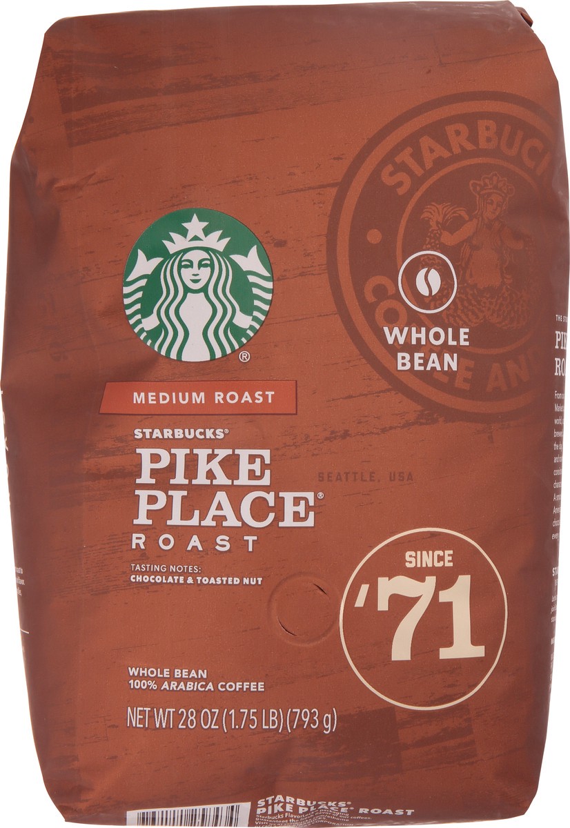 slide 2 of 10, Starbucks Whole Bean Medium Roast Pike Place Roast Coffee 28 oz, 28 oz