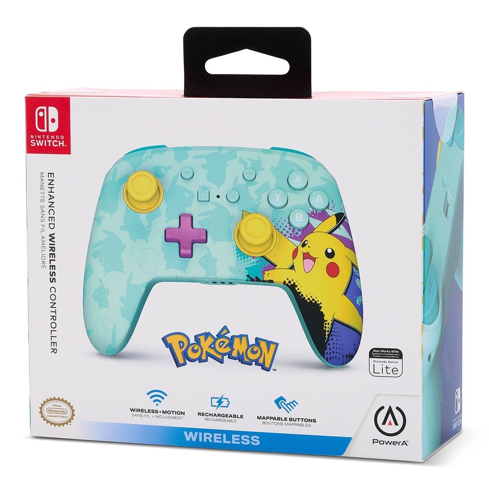 slide 10 of 13, PowerA Enhanced Wireless Controller for Nintendo Switch - Pikachu Paint, 1 ct