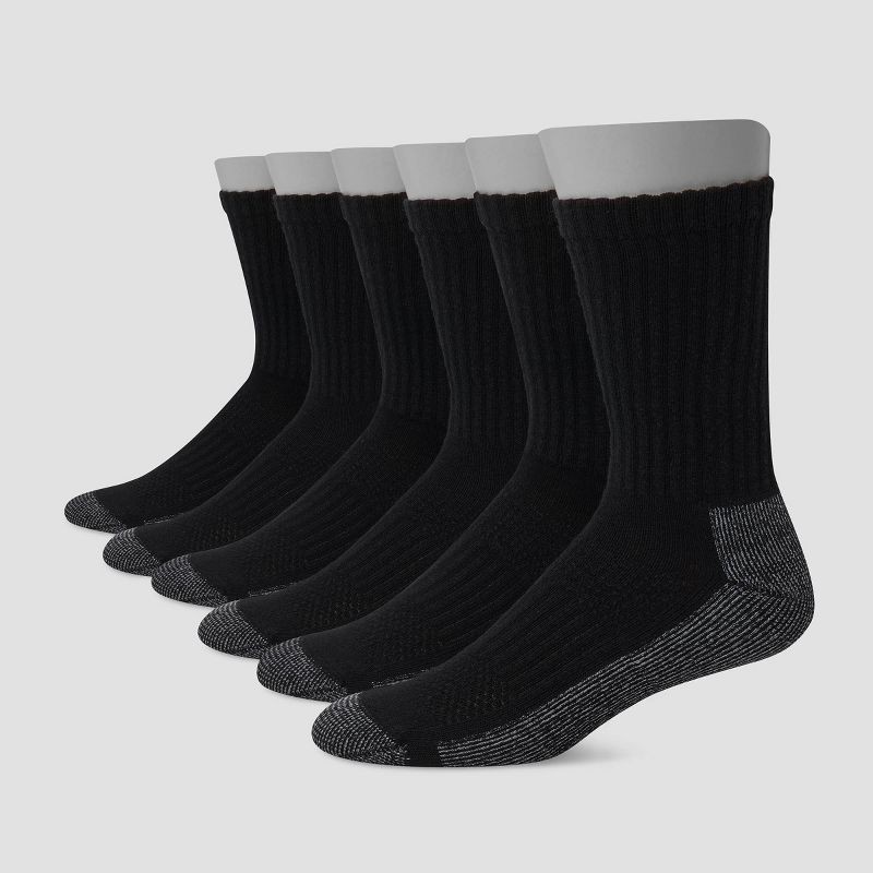 Hanes Men's Big & Tall Work Crew Socks, 6-Pairs