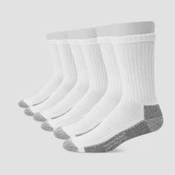 Hanes Men's Big & Tall Work Crew Socks 6pk - White 12-14