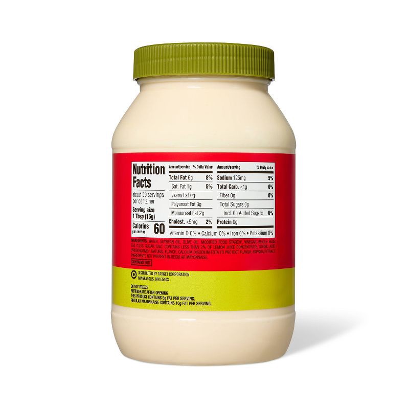 slide 2 of 3, Reduced Fat Mayonnaise with Olive Oil - 30 fl oz - Market Pantry™, 30 fl oz