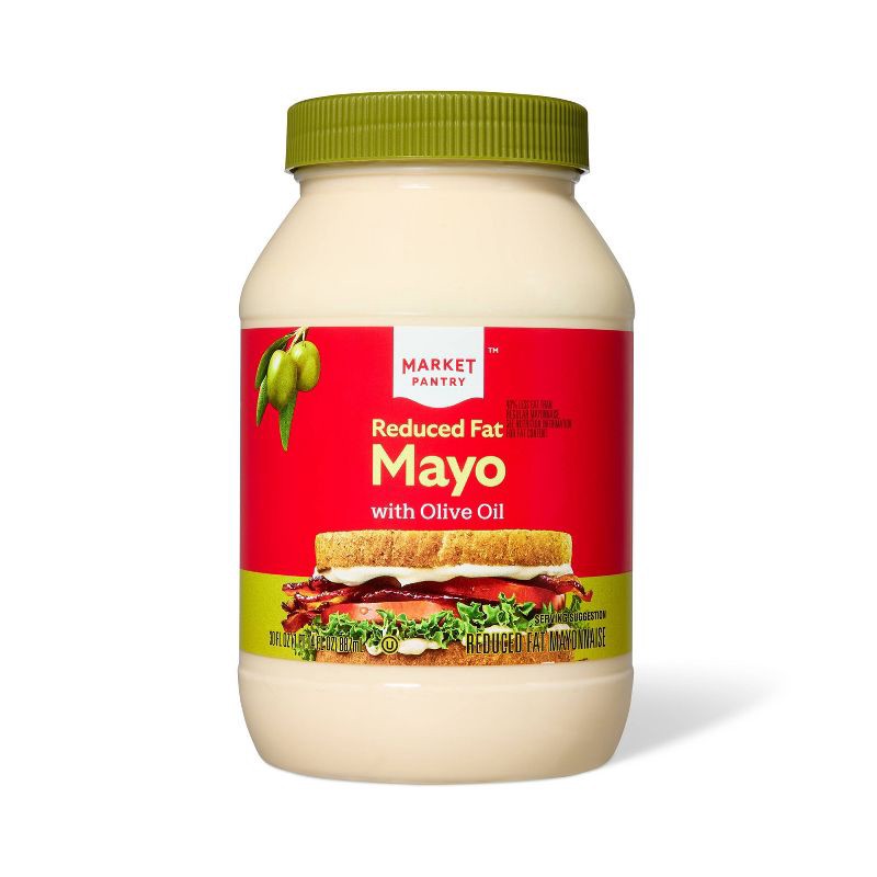 slide 1 of 3, Reduced Fat Mayonnaise with Olive Oil - 30 fl oz - Market Pantry™, 30 fl oz