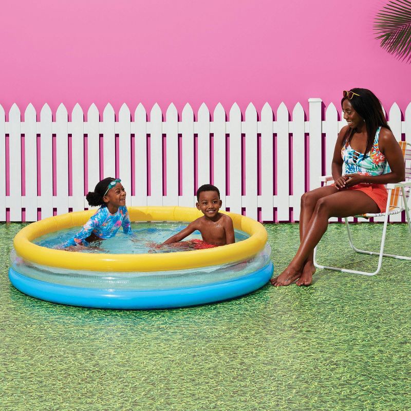 slide 4 of 4, 3 Ring Pool Blue Yellow - Sun Squad™, 1 ct