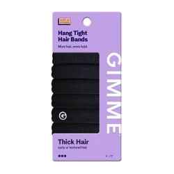 Gimme Beauty Hang Tight Hair Bands for Thick Hair - Black - 6ct