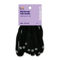 Gimme Beauty Big Energy Hair Bands for Thick Hair - Black - 10ct: Hair Styling, Securing Hair