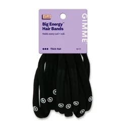 Gimme Beauty Big Energy Hair Bands for Thick Hair - Black - 10ct: Hair Styling, Securing Hair