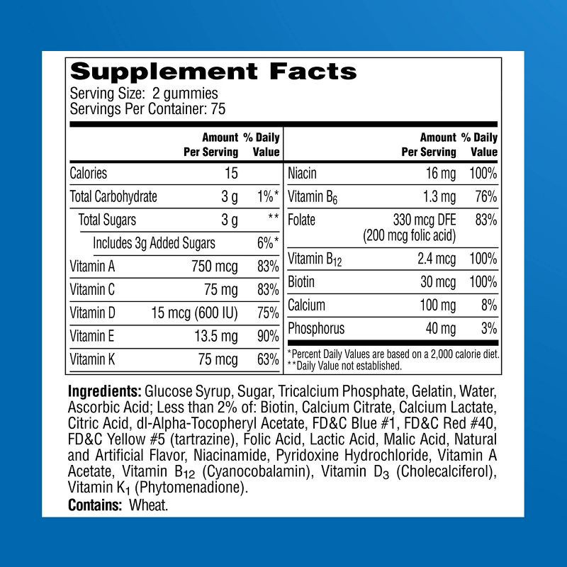 slide 10 of 10, One A Day Teen Multivitamin Gummies for Boys, with B Vitamins - 150ct, 150 ct