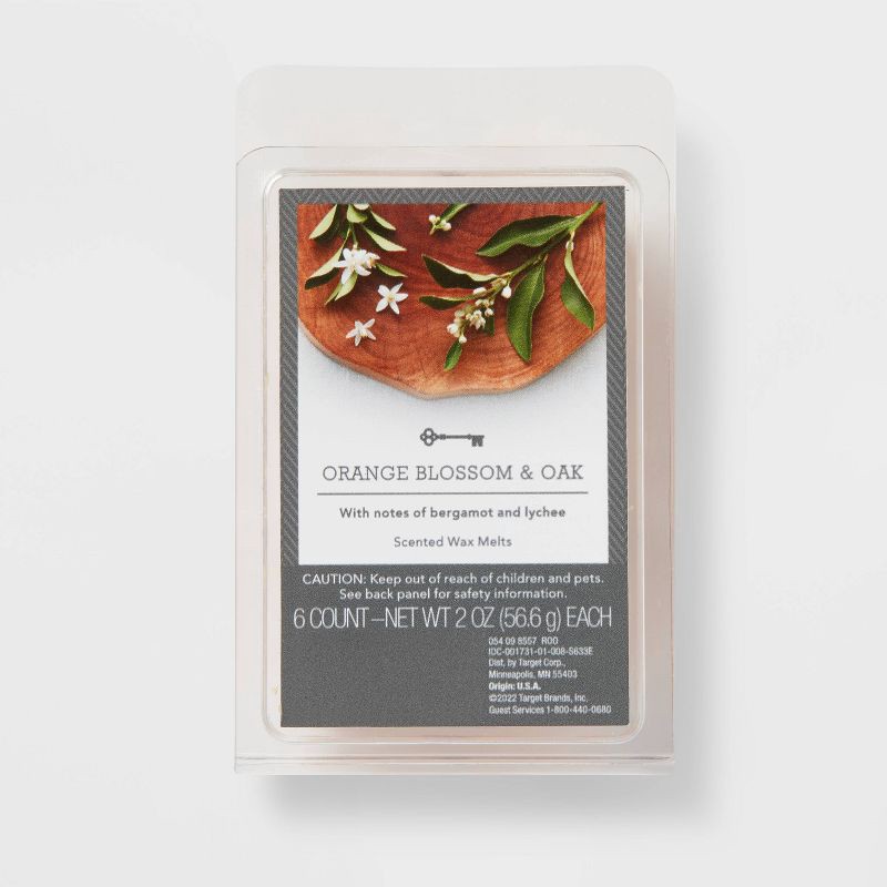 slide 1 of 3, 6 Cube Melt Orange Blossom and Oak - Threshold™, 1 ct