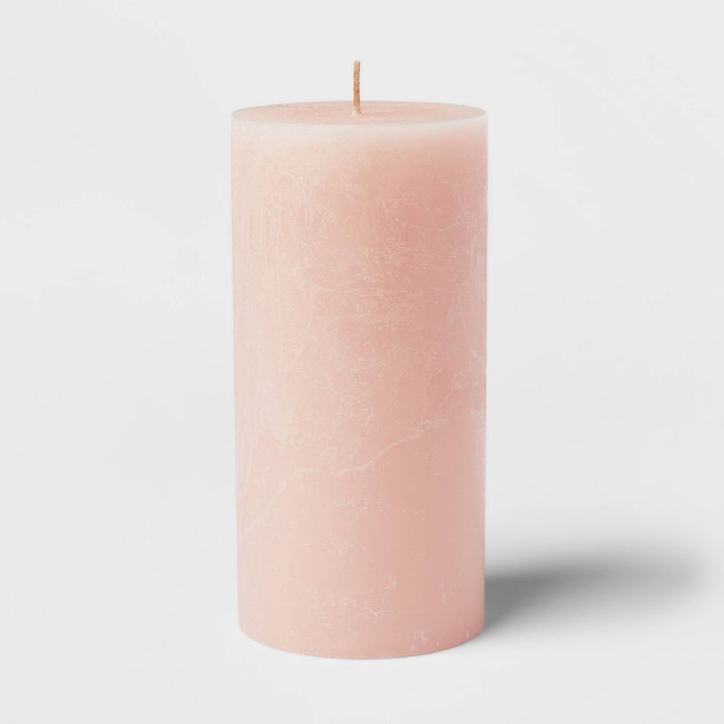 slide 3 of 3, 6"x3" Peony & Cherry Blossom Cozy Pillar Candle Pink - Threshold™: Scented, Modern Traditional Decor, 75hr Burn Time, 1 ct