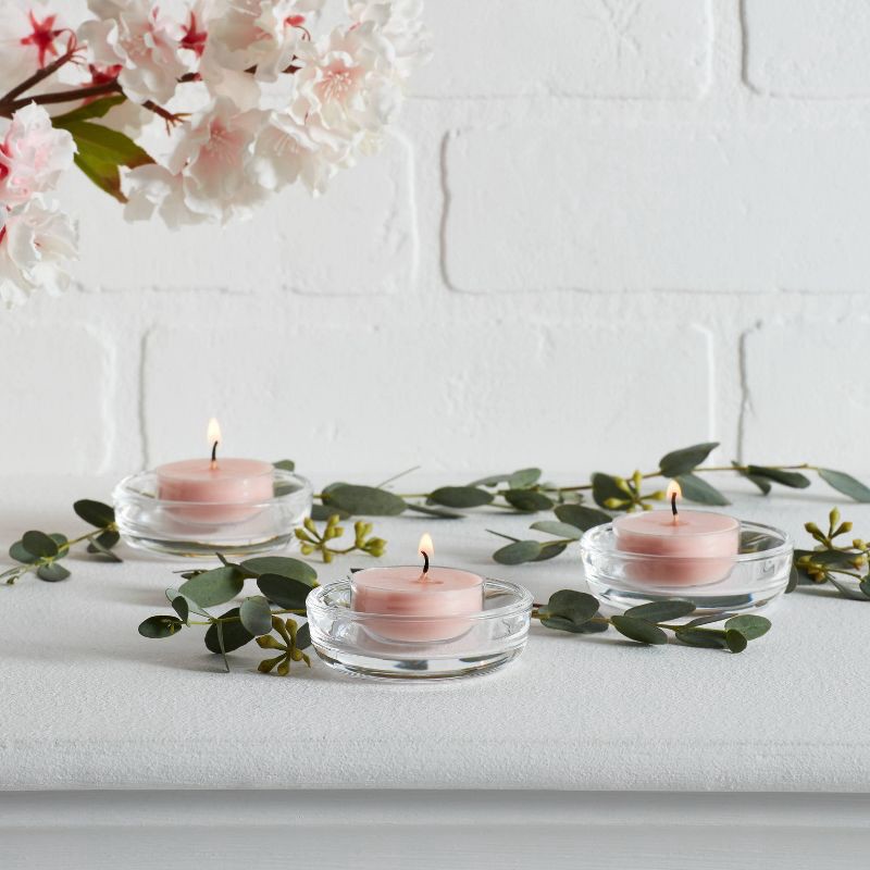 slide 2 of 3, 12pk Tealight Candles Peony and Cherry Blossom Pink - Threshold™: Scented, Spring Decor, 4hr Burn Time, 12 ct