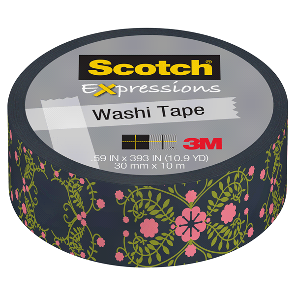 slide 1 of 1, Scotch Expressions Washi Tape,.59 in x 393 in, Pretty Folk Art, 1 ct