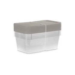 5pk 6qt Clear Storage Boxes Gray - Room Essentials