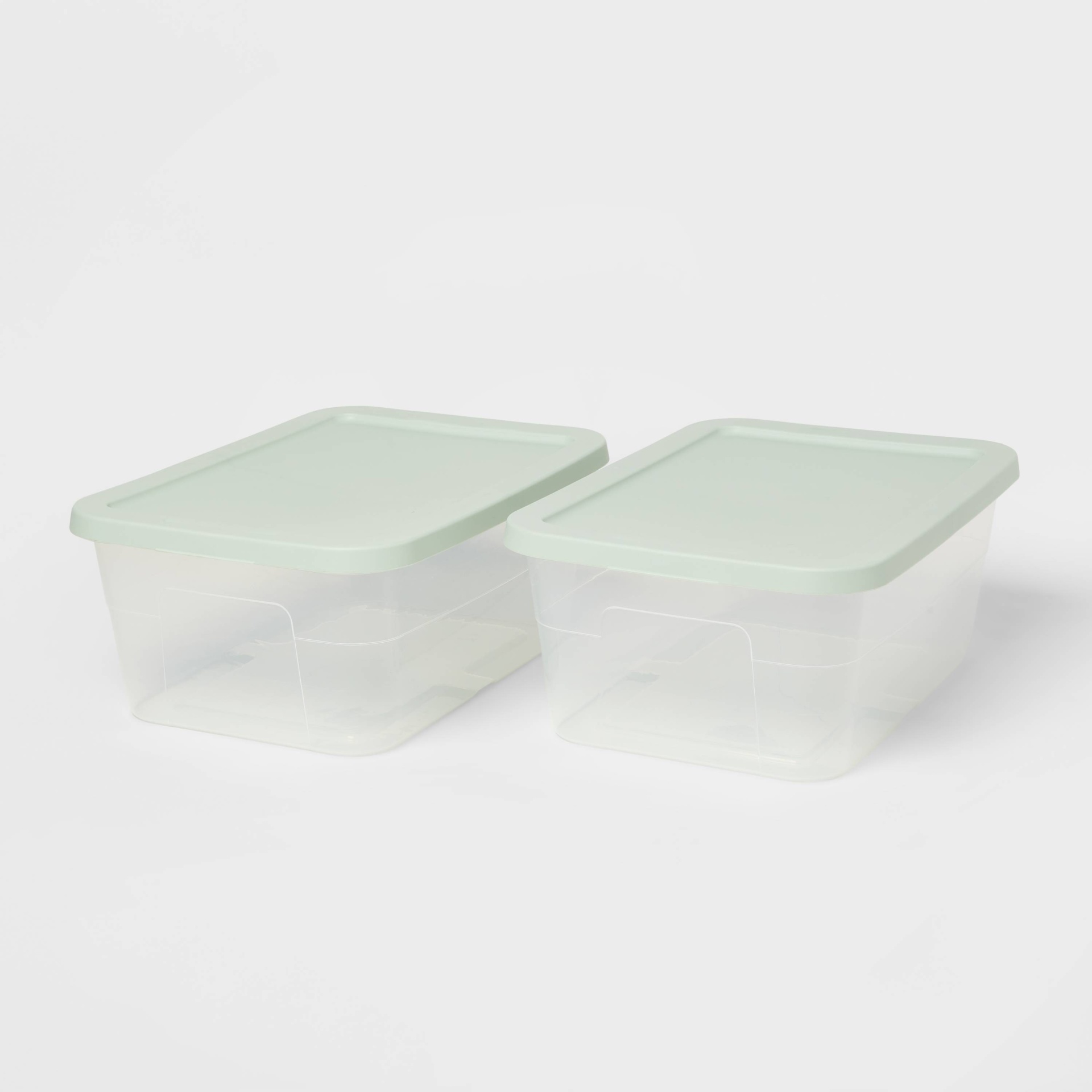 2pk 16qt Clear Storage Boxes Green - Room Essentials 2 ct, 16 qt