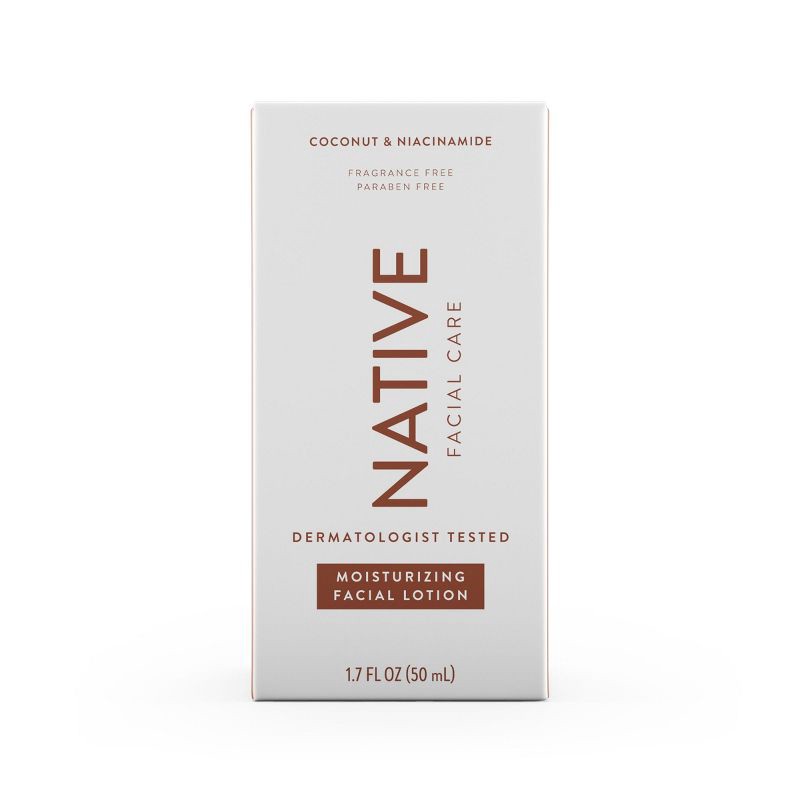 slide 6 of 10, Native Moisturizing Facial Lotion with Niacinamide & Coconut Extract Fragrance Free Moisturizer- 1.7oz, 1.7 oz