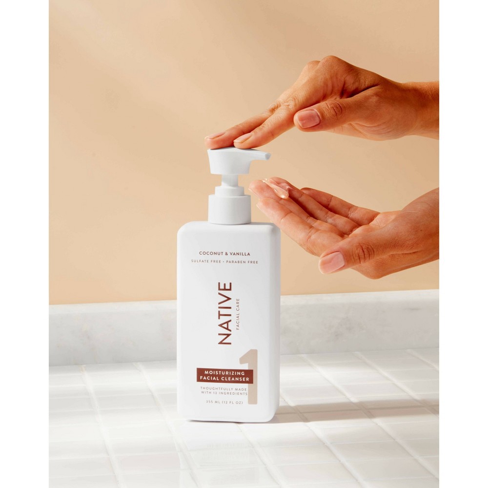 Native Face Wash Moisturizing Coconut and Vanilla Facial Cleanser with Niacinamide 12 fl oz 12