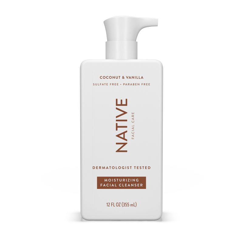 slide 1 of 7, Native Moisturizing Facial Cleanser for Normal to Dry Skin Types - 12oz, 12 oz