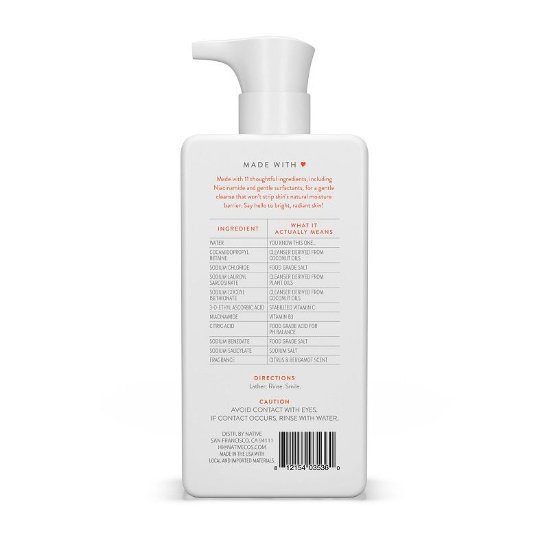 slide 6 of 6, Native Brightening Paraben Free Facial Cleanser for all Skin Types - 12oz, 12 oz