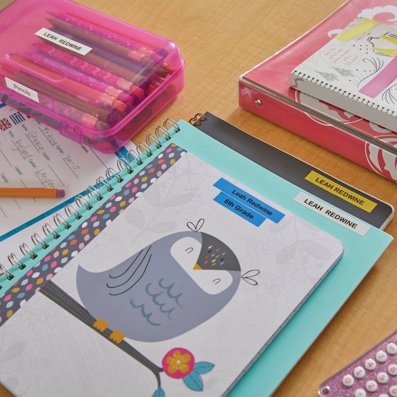 slide 6 of 8, DYMO LetraTag 2pk Label Tape Cassette Black on Clear Plastic, 2 ct