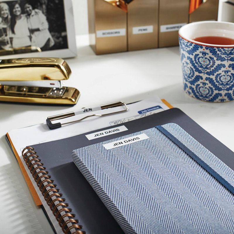 slide 3 of 8, DYMO LetraTag 2pk Label Tape Cassette Black on White Plastic, 2 ct